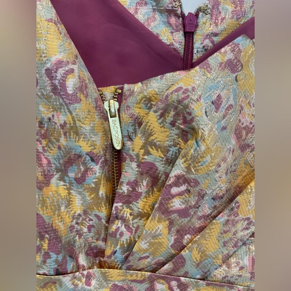 NWT! Zac Posen gold brocade dress with bow 4 - Picture 8 of 11
